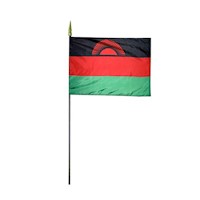 4 Inch (in) Height x 6 Inch (in) Length Malawi Nylon Desktop Flag