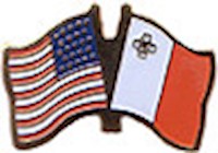 Malta/United States of America (USA) Friendship Pin