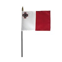 4 Inch (in) Height x 6 Inch (in) Length Malta Nylon Desktop Flag