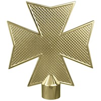 Maltese Cross, 7 Inch (in) Brass Parade Pole Ornament
