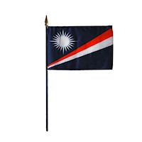 4 Inch (in) Height x 6 Inch (in) Length Marshall Islands Nylon Desktop Flag