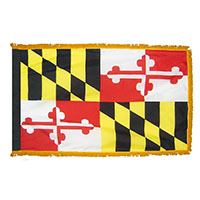 Maryland State Indoor Nylon Flag with fringe