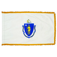 Massachusetts State Indoor Nylon Flag with fringe