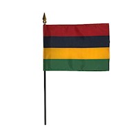 4 Inch (in) Height x 6 Inch (in) Length Mauritius Nylon Desktop Flag