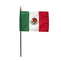 4 Inch (in) Height x 6 Inch (in) Length Mexico Nylon Desktop Flag