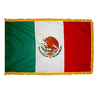 Mexico Indoor Nylon Flag with Fringe