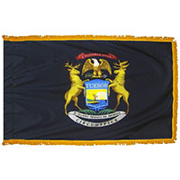 Michigan State Indoor Nylon Flag with fringe