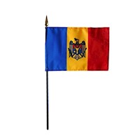 4 Inch (in) Height x 6 Inch (in) Length Moldova Nylon Desktop Flag