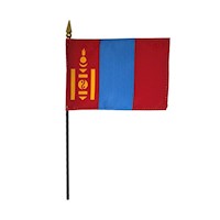 4 Inch (in) Height x 6 Inch (in) Length Mongolia Nylon Desktop Flag