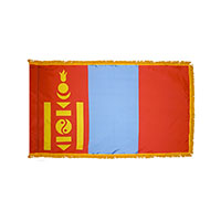 Mongolia Indoor Nylon Flag with Fringe