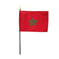 4 Inch (in) Height x 6 Inch (in) Length Morocco Nylon Desktop Flag