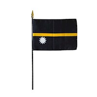 4 Inch (in) Height x 6 Inch (in) Length Nauru Nylon Desktop Flag