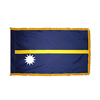Nauru Indoor Nylon Flag with Fringe