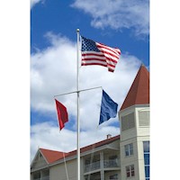 Fiberglass Commercial Flagpoles with Single Yardarm Assembly