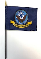 4 Inch (in) Height x 6 Inch (in) Length Navy Nylon Desktop Flag