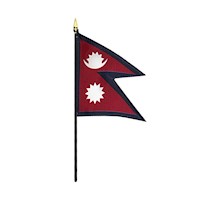 4 Inch (in) Height x 6 Inch (in) Length Nepal Nylon Desktop Flag