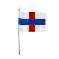 4 Inch (in) Height x 6 Inch (in) Length Netherlands Antilles Nylon Desktop Flag