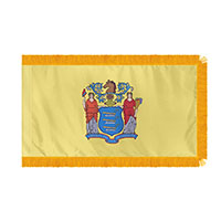 New Jersey State Indoor Nylon Flag with fringe