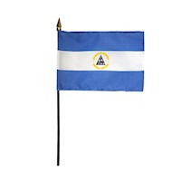 4 Inch (in) Height x 6 Inch (in) Length Nicaragua Nylon Desktop Flag