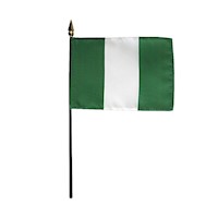 4 Inch (in) Height x 6 Inch (in) Length Nigeria Nylon Desktop Flag