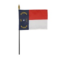 4 Inch (in) Height x 6 Inch (in) Length North Carolina Nylon Desktop Flag