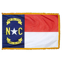 North Carolina State Indoor Nylon Flag with fringe