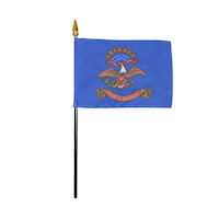 4 Inch (in) Height x 6 Inch (in) Length North Dakota Nylon Desktop Flag
