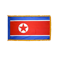 North Korea Indoor Nylon Flag with Fringe
