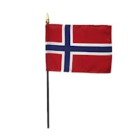 4 Inch (in) Height x 6 Inch (in) Length Norway Nylon Desktop Flag