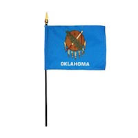 4 Inch (in) Height x 6 Inch (in) Length Oklahoma Nylon Desktop Flag