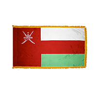Oman Indoor Nylon Flag with Fringe