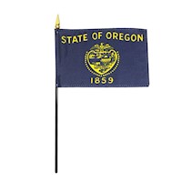 4 Inch (in) Height x 6 Inch (in) Length Oregon Nylon Desktop Flag