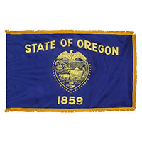 Oregon State Indoor Nylon Flag with fringe