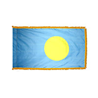 Palau Indoor Nylon Flag with Fringe