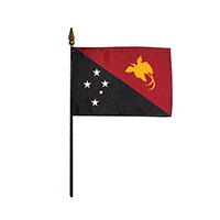 4 Inch (in) Height x 6 Inch (in) Length Papua New Guinea Nylon Desktop Flag