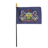 4 Inch (in) Height x 6 Inch (in) Length Pennsylvania Nylon Desktop Flag