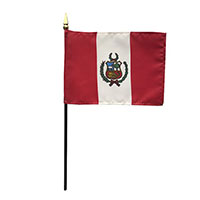 4 Inch (in) Height x 6 Inch (in) Length Peru Nylon Desktop Flag