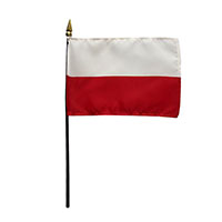 4 Inch (in) Height x 6 Inch (in) Length Poland Nylon Desktop Flag