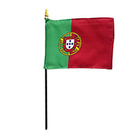 4 Inch (in) Height x 6 Inch (in) Length Portugal Nylon Desktop Flag