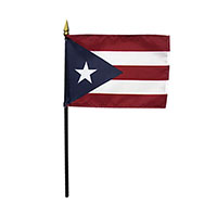 4 Inch (in) Height x 6 Inch (in) Length Puerto Rico Nylon Desktop Flag