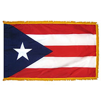 Puerto Rico State Indoor Nylon Flag with fringe
