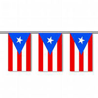 Puerto Rico, 60 Feet (ft) Pennant Polyethylene Flag String