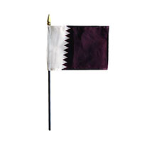 4 Inch (in) Height x 6 Inch (in) Length Qatar Nylon Desktop Flag