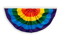 3 Feet (ft) Height x 6 Feet (ft) Length, Nylon, Rainbow Pleated Fan Flag