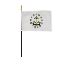 4 Inch (in) Height x 6 Inch (in) Length Rhode Island Nylon Desktop Flag