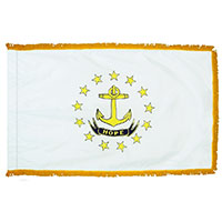 Rhode Island State Indoor Nylon Flag with fringe