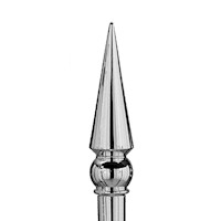 Round Spear, 8 Inch (in) Silver Abs Plastic Parade Pole Ornament