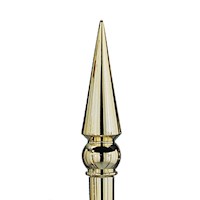 Round Spear, 8 Inch (in) Brass Plated Parade Pole Ornament