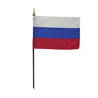 4 Inch (in) Height x 6 Inch (in) Length Russia Nylon Desktop Flag