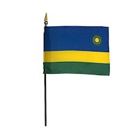 4 Inch (in) Height x 6 Inch (in) Length Rwanda Nylon Desktop Flag
